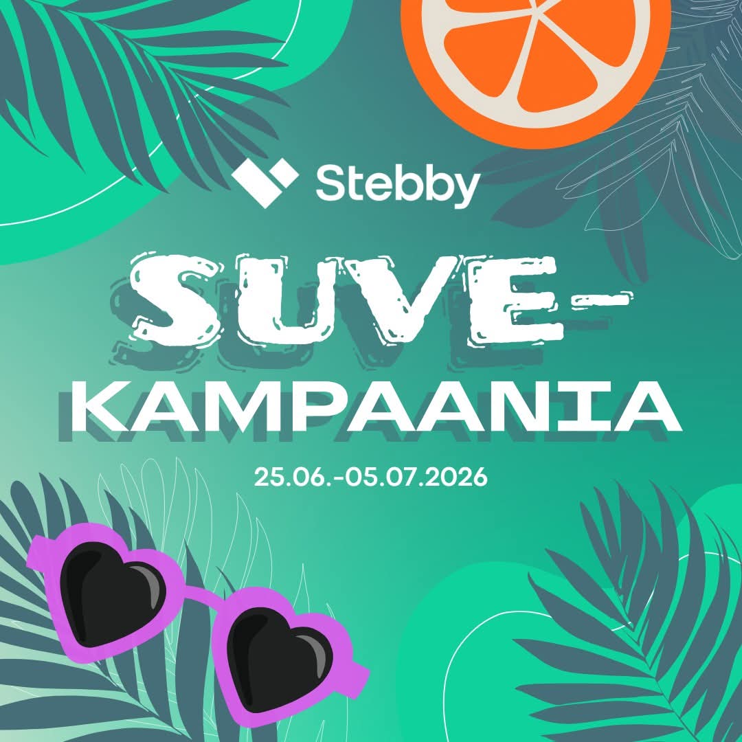 
Panusta oma heaolusse & osale peaauhinna loosis! Stebbyst ostes võidad topelt!Soeta ükskõik milline Suvekampaania pakkumine ning võida 650€ Maidla Resort kinke