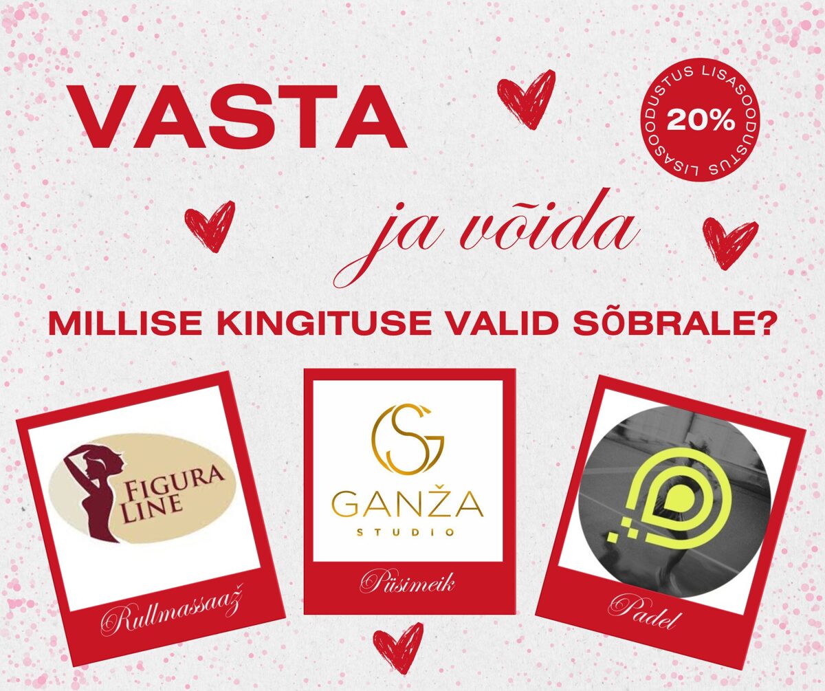 
🎁 Sõbrapäev on tulemas ja meil on kingitusi! 🎁Sel aastal loosime 3 ägedat auhinda – vali ise, millist soovid!💄 −50% esimesele püsimeigi protseduurile Ganža Per